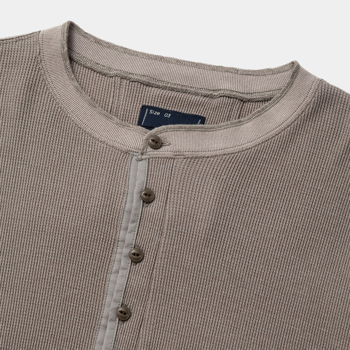 Cotton Wool Thermal Henley /GREY