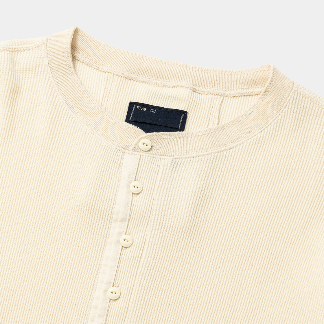 Cotton Wool Thermal Henley /NATURAL