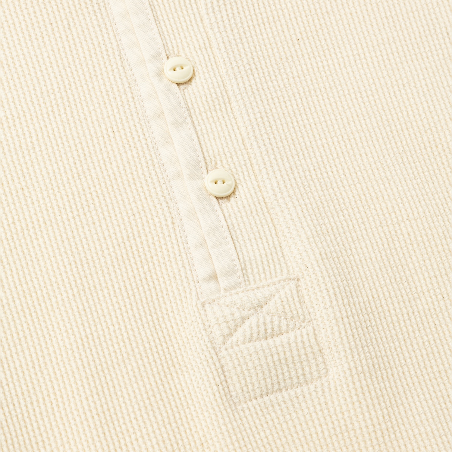 Cotton Wool Thermal Henley /NATURAL