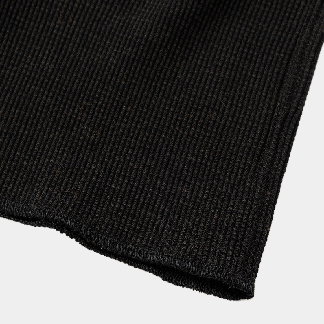Cotton Wool Thermal Henley /OFF BLACK