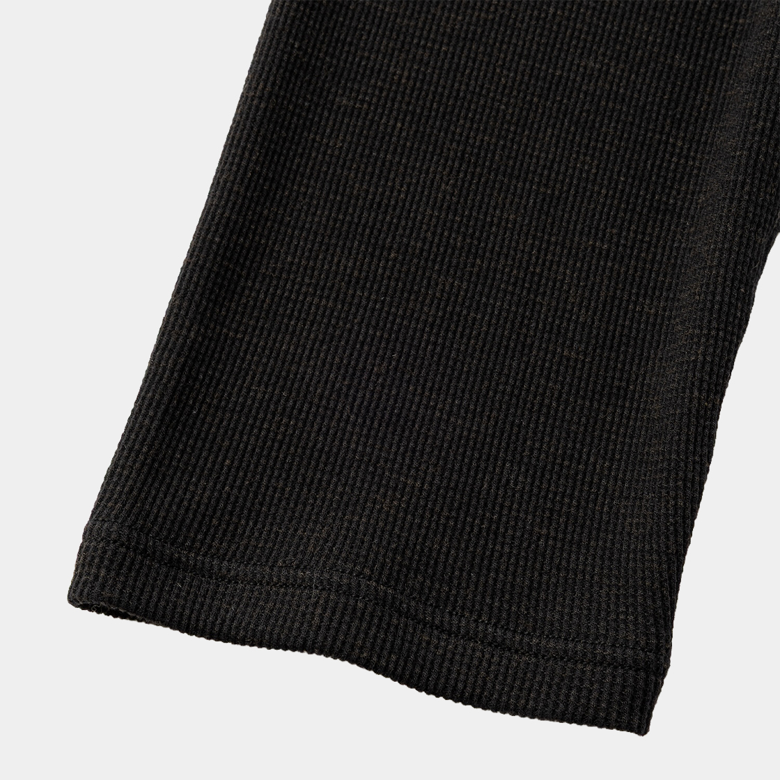 Cotton Wool Thermal Henley /OFF BLACK