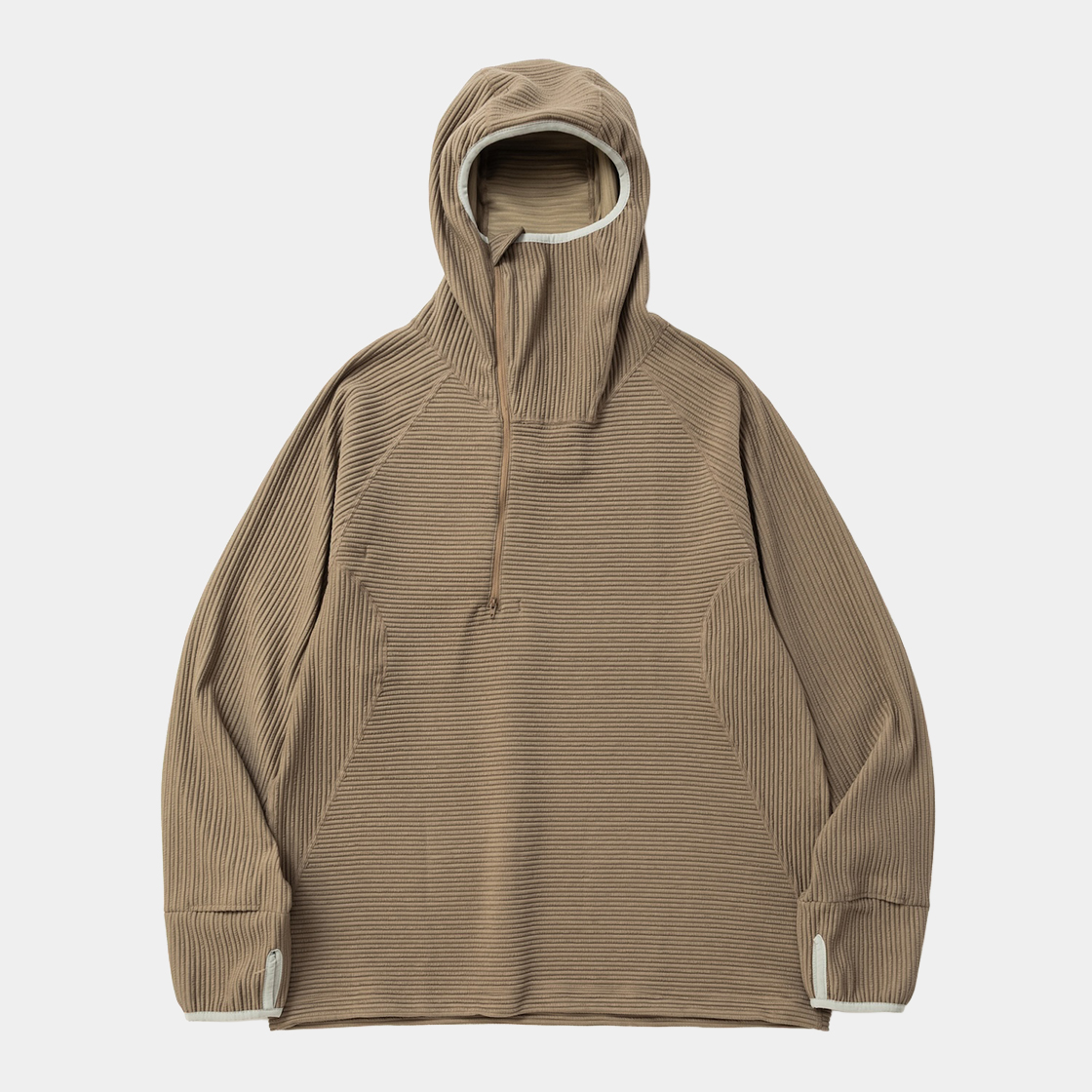 Uneven Anonymous Balaclava Hoodie /BEIGE