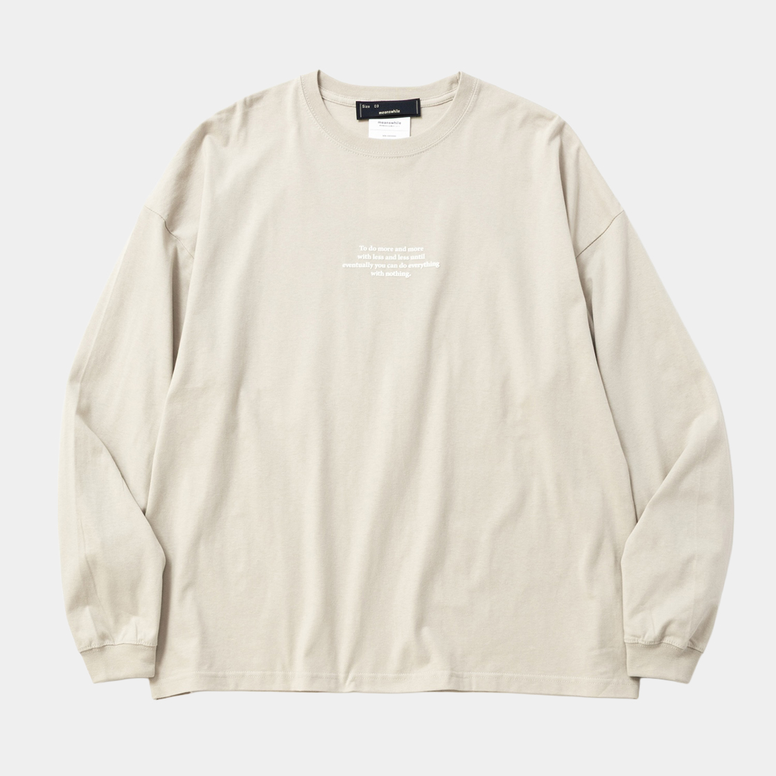 Typography L/S Tee /FROST GREY