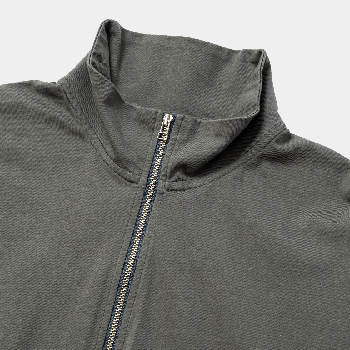 Half-zip Stand Collar L/S /KHAKI