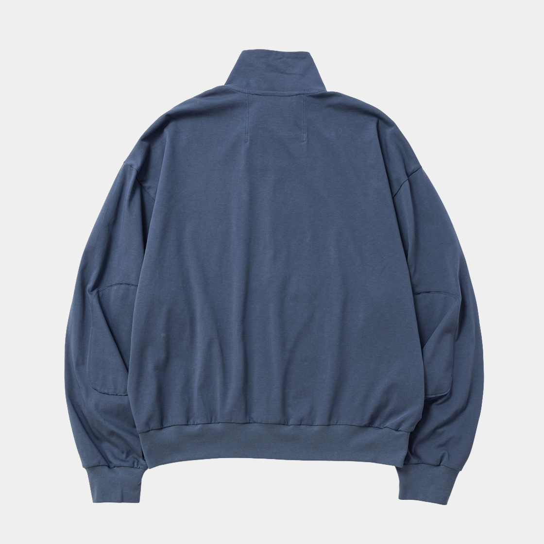 Half-zip Stand Collar L/S /BLUE GREY
