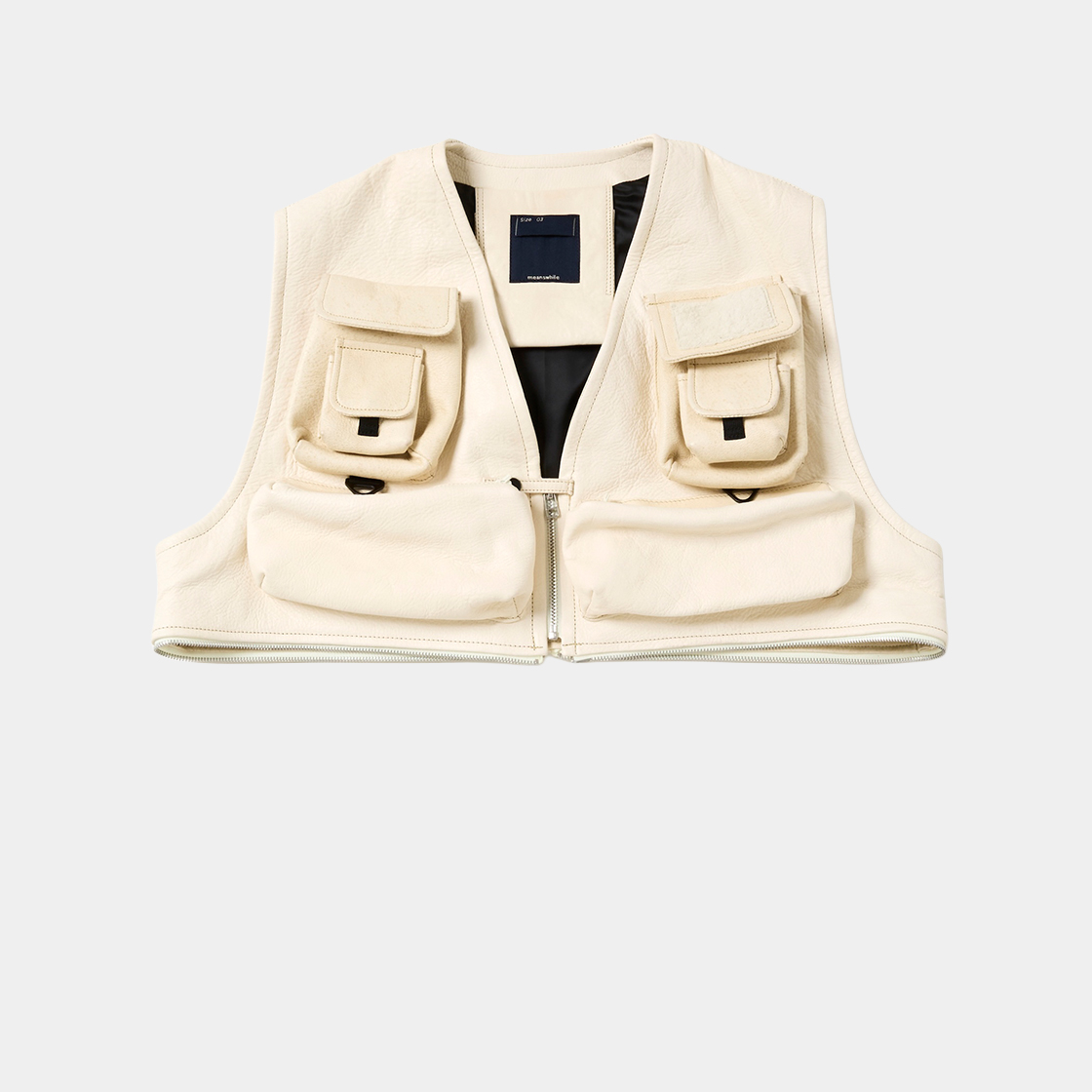 SHIRONAMESHI Leather Luggage Vest /SHIRO