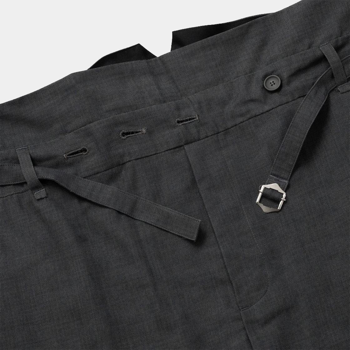 Cotton Wool Wrap Trousers /GREY