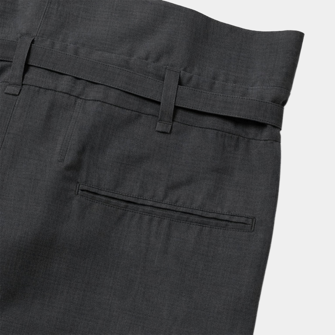 Cotton Wool Wrap Trousers /GREY
