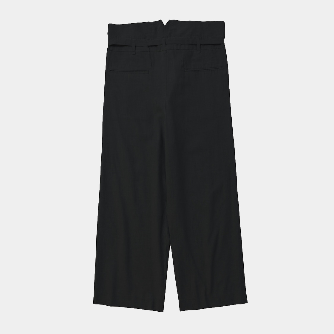 Cotton Wool Wrap Trousers /OFF BLACK