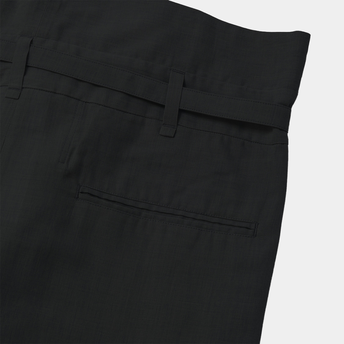 Cotton Wool Wrap Trousers /OFF BLACK