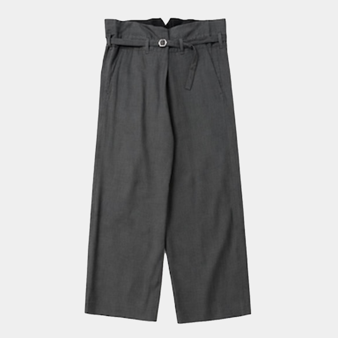 Cotton Wool Wrap Trousers /GREY