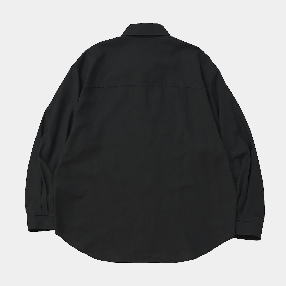 Cotton Wool Side Slit L/S SH /OFF BLACK