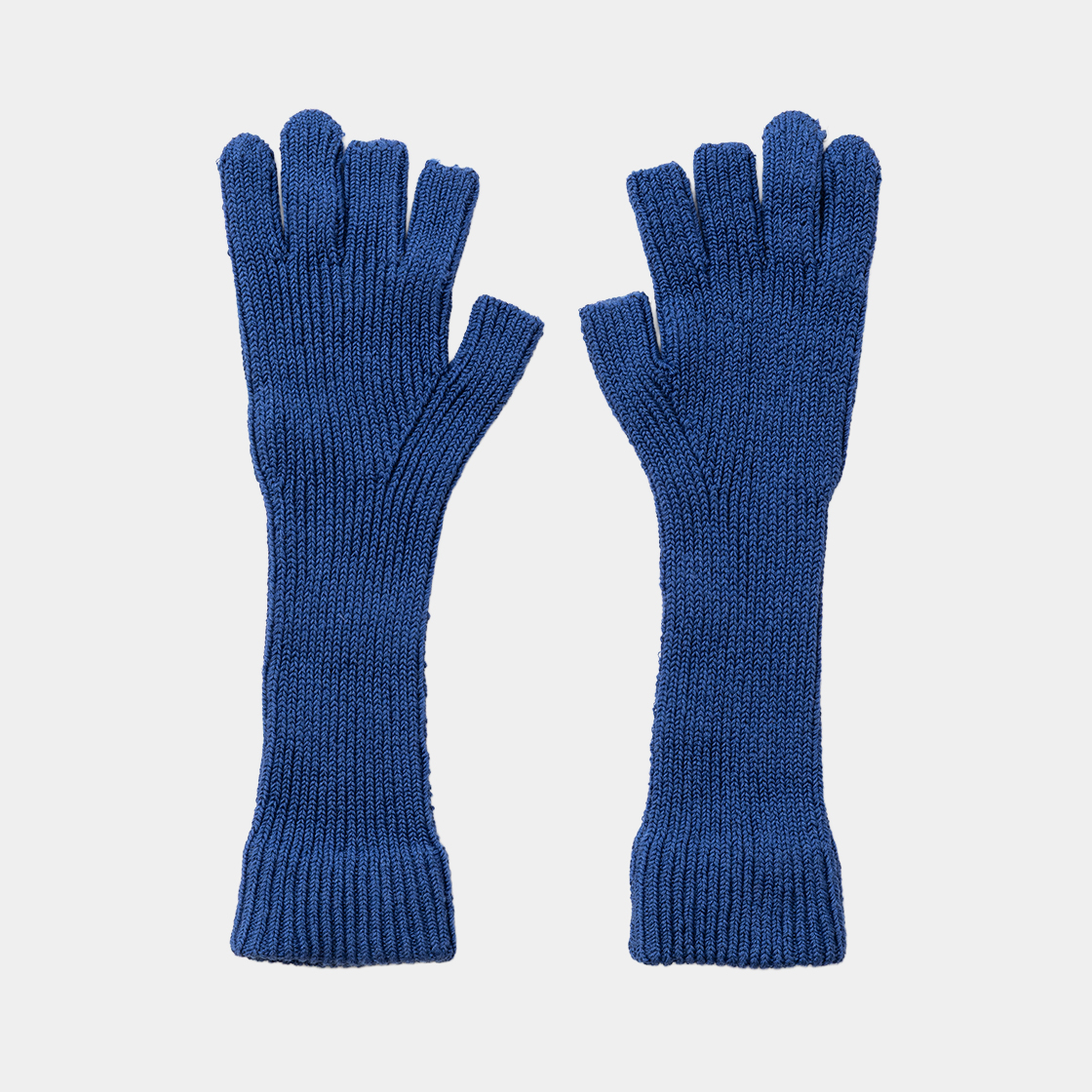 Cotton Cupra Knit Arm Warmer  /BLUE
