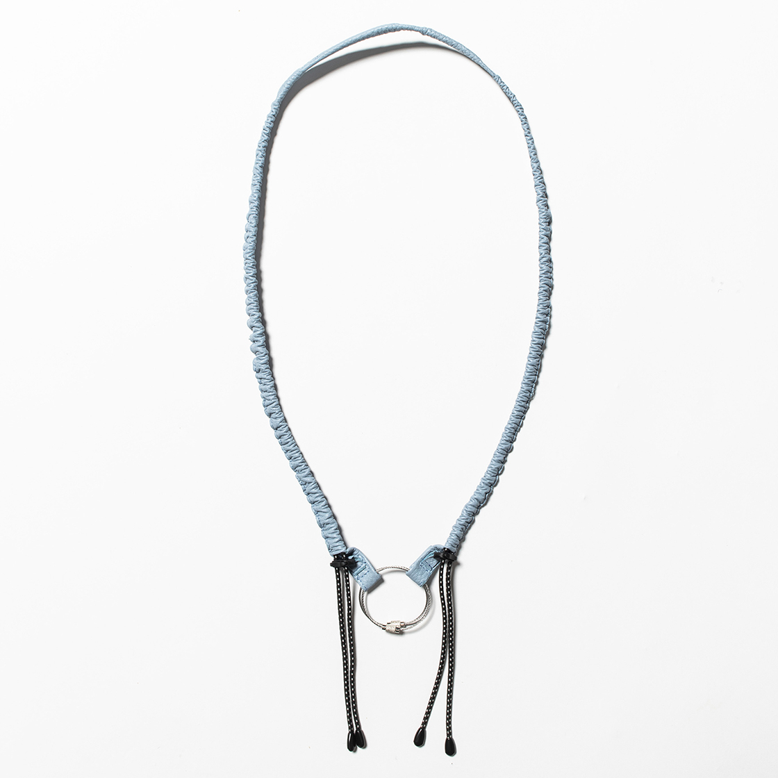 Bungee Leather Neck Strap Ice Blue