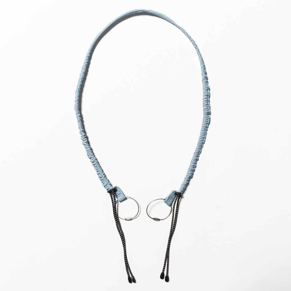 Bungee Leather Neck Strap Ice Blue
