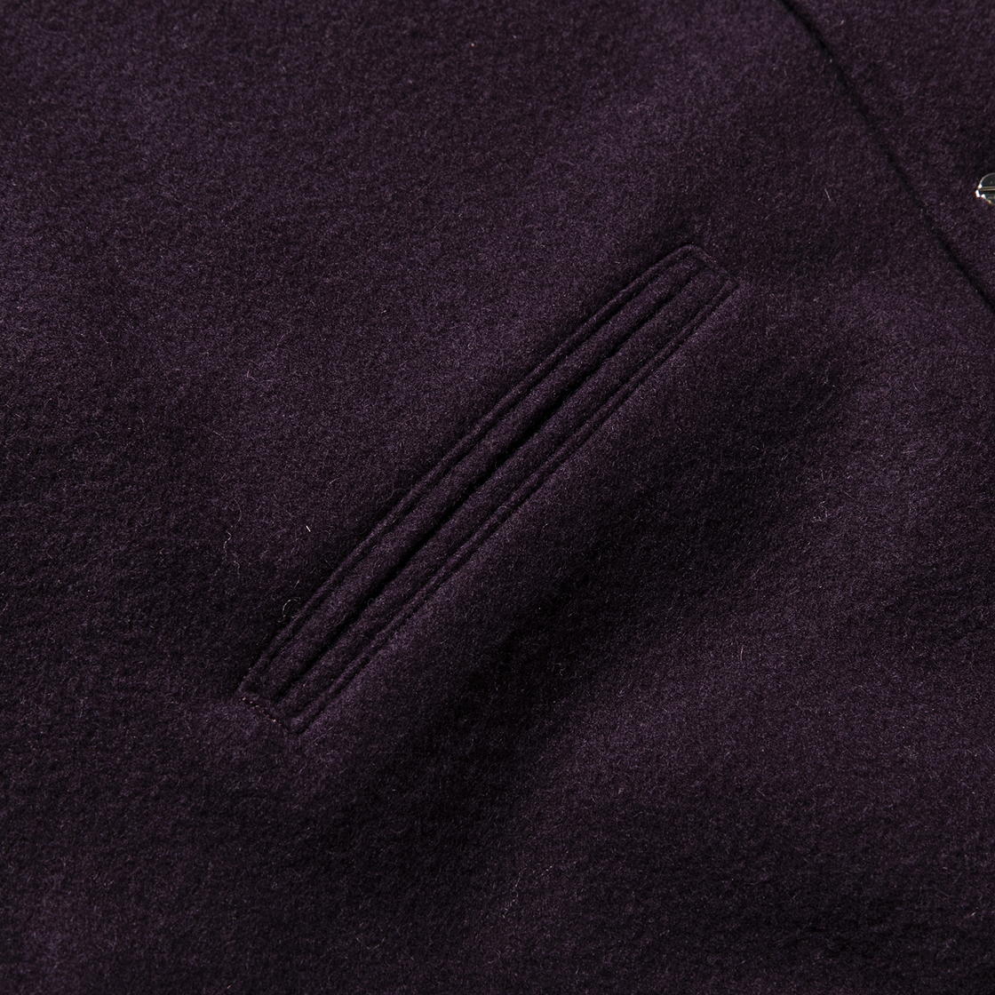 Retro Fleece Melton Varsity Jackets D.Purple