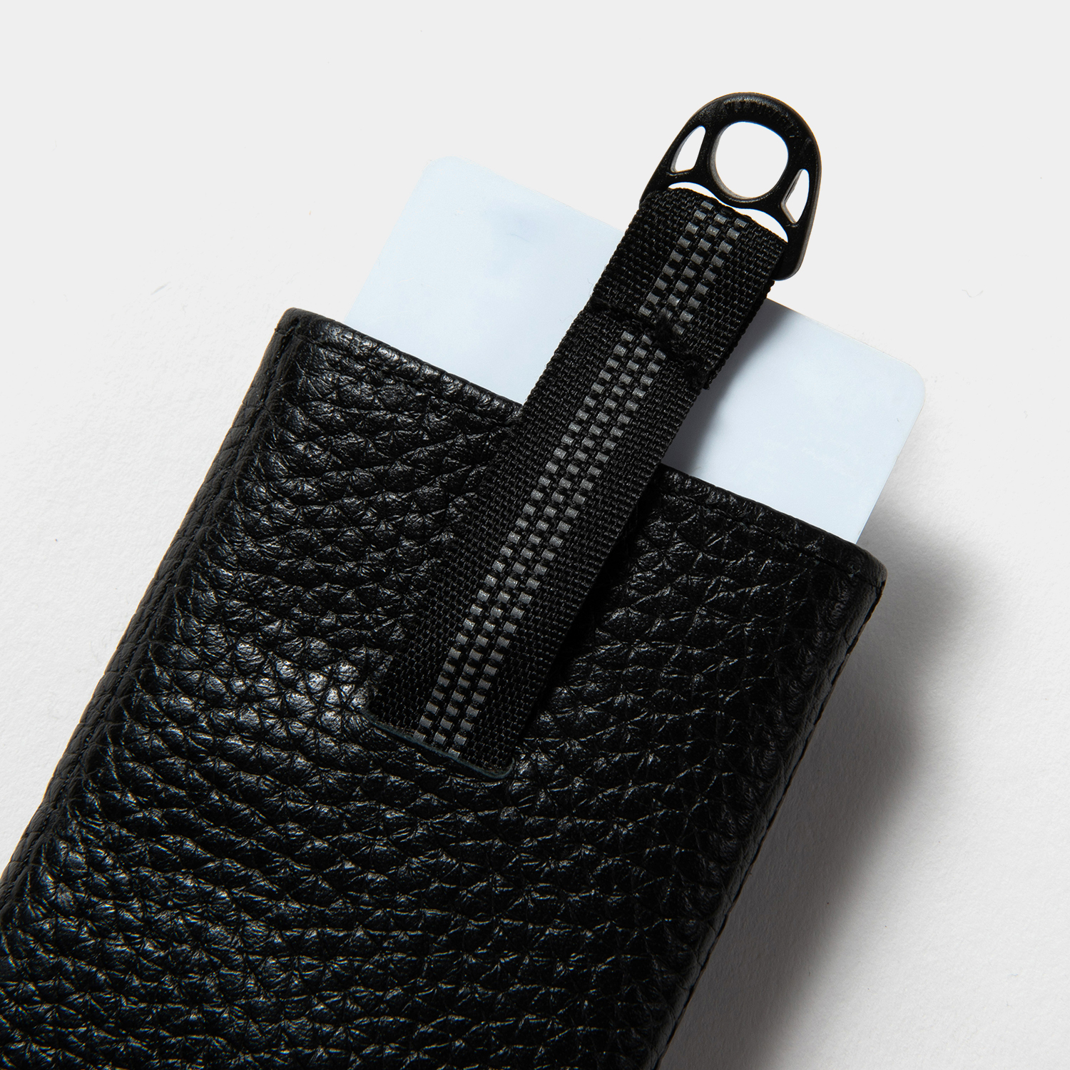 Leather Minimal Wallet / Off Black