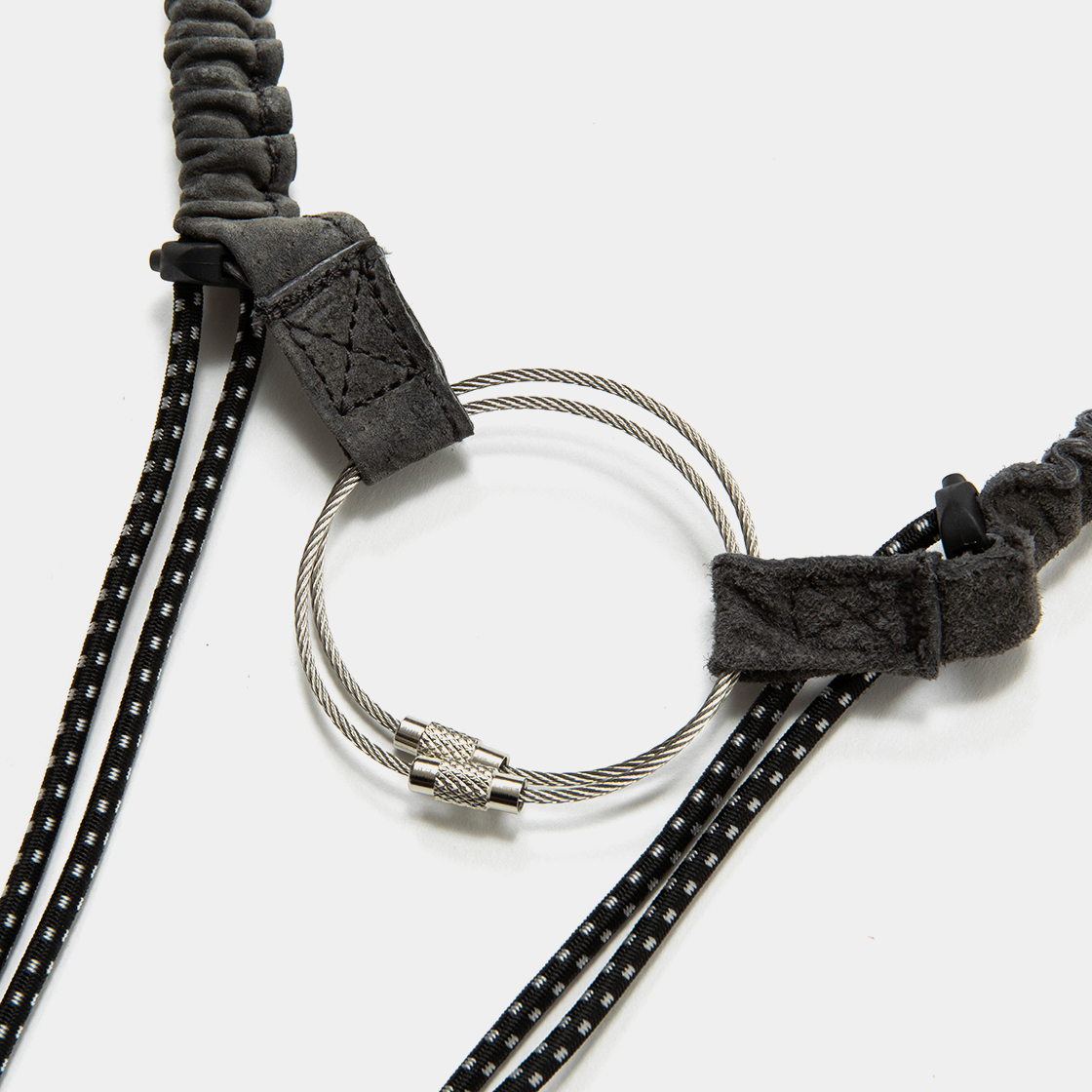Suede Neck Strap Long / Charcoal
