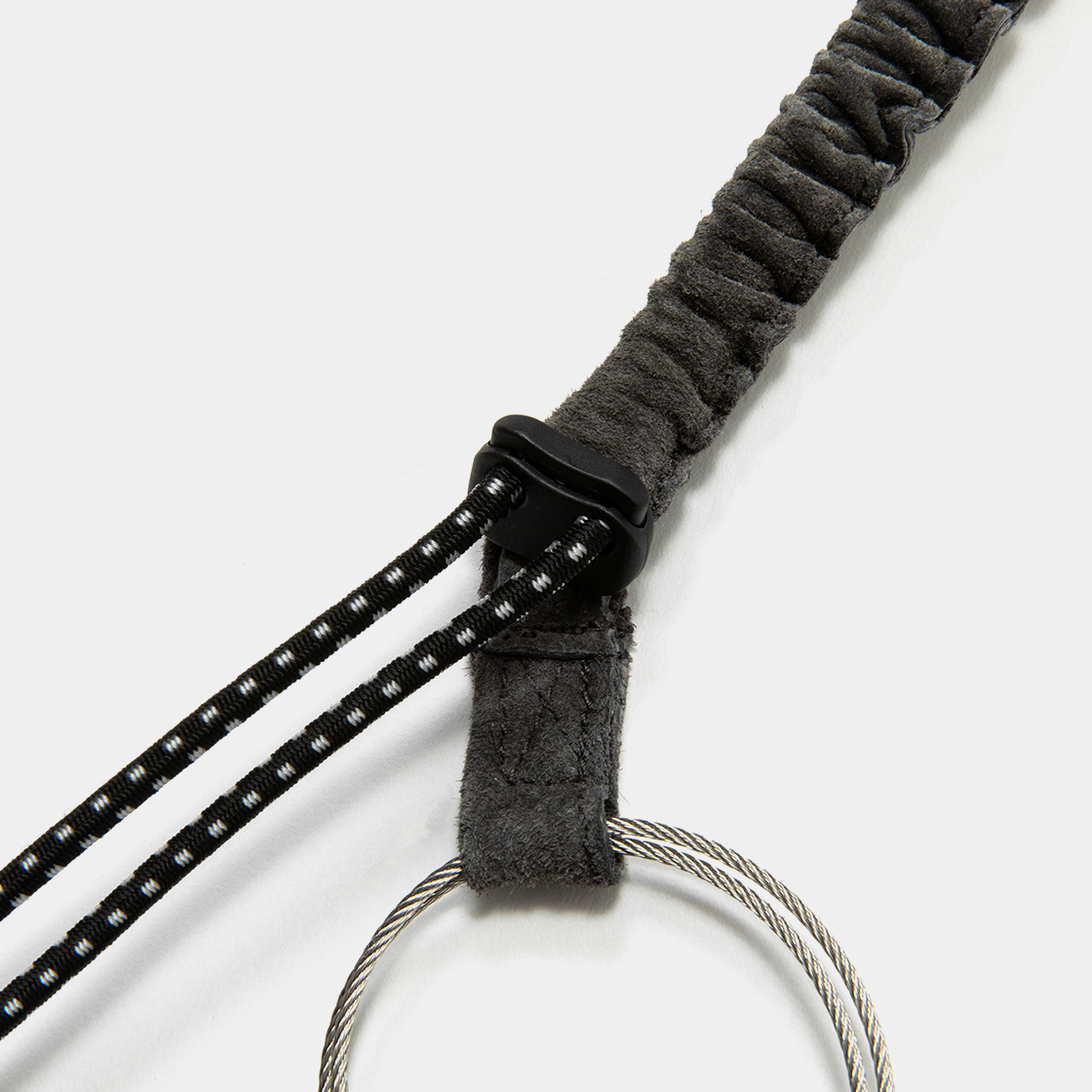 Suede Neck Strap Long / Charcoal
