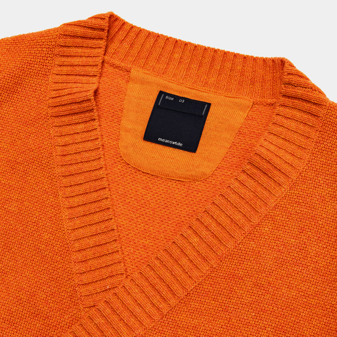 Double Knit Cardigan / Orange
