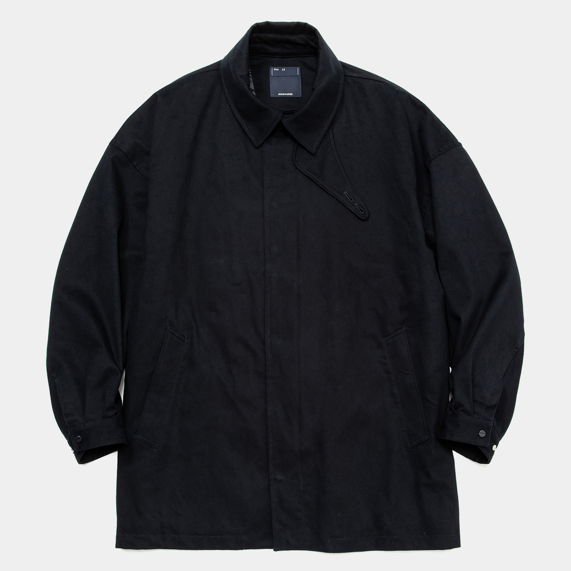 Satin Flannel Over Short Coat / Navy