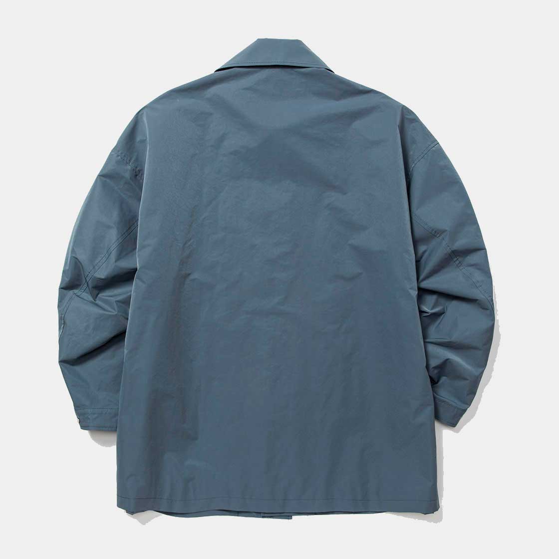 Crisp Nylon Over Short Coat / Blue Grey