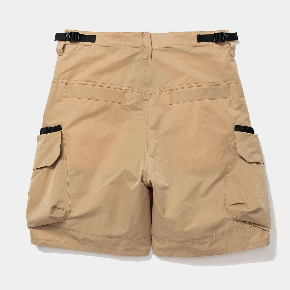 Crisp Nylon Luggage Cargo Shorts / Beige