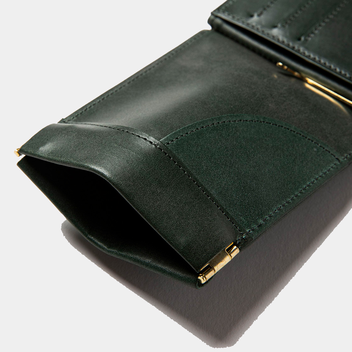 Wax Leather Money Clip / D.Green