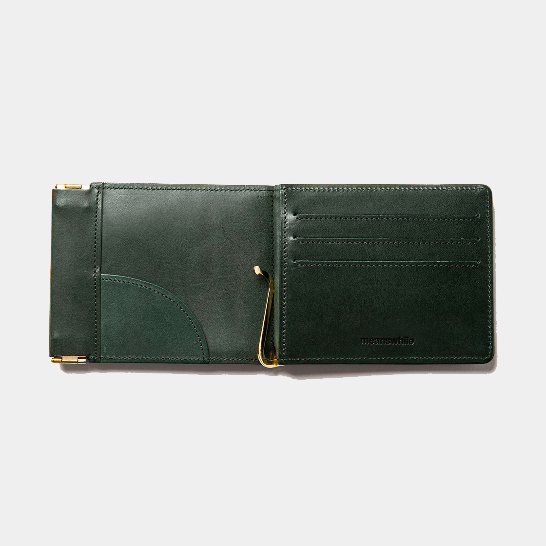 Wax Leather Money Clip / D.Green