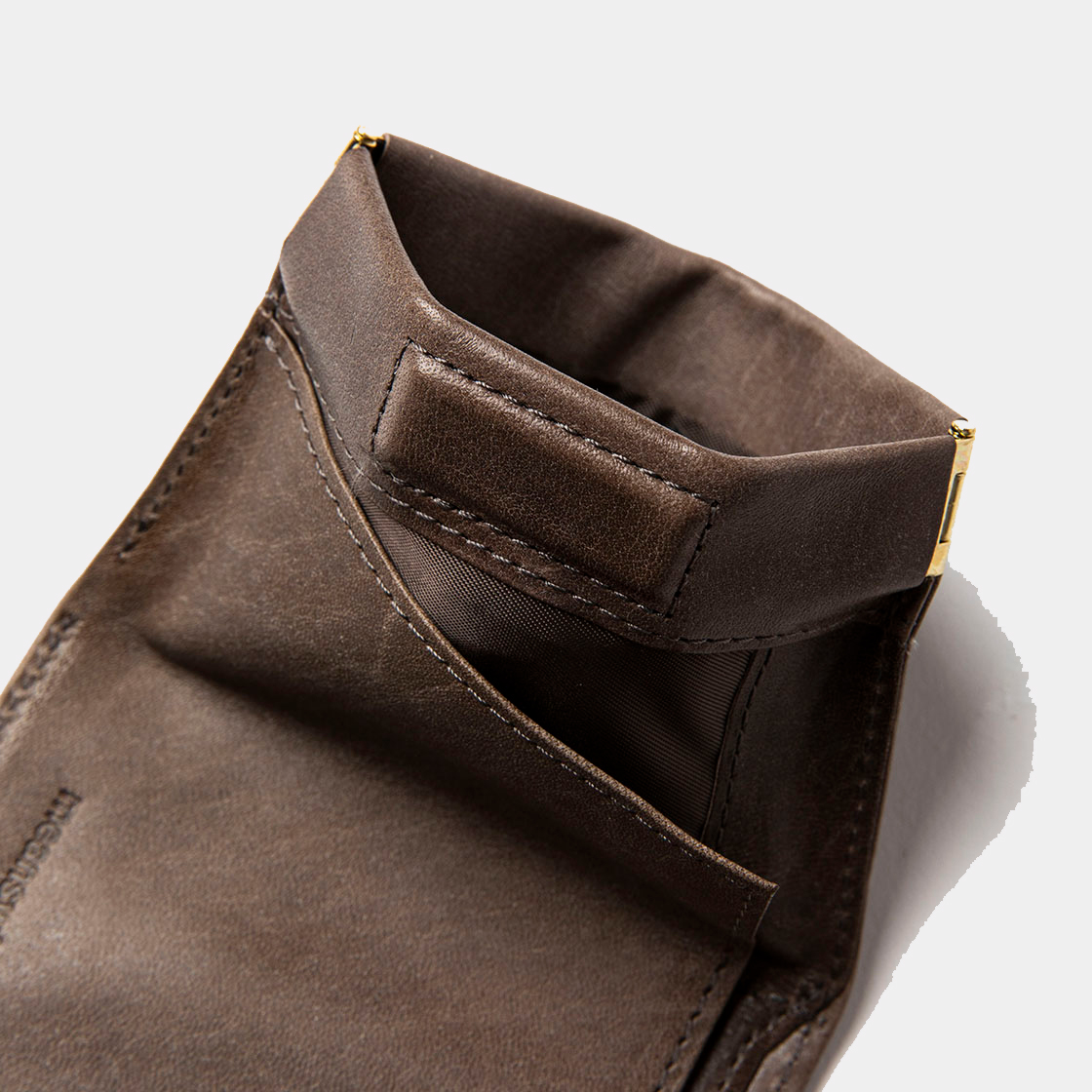 Wax Leather Minimal Wallet / Grey