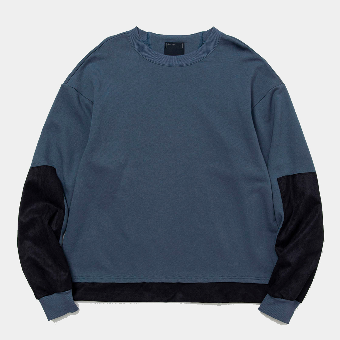 Imitation Suede Sweatshirt / Blue Grey