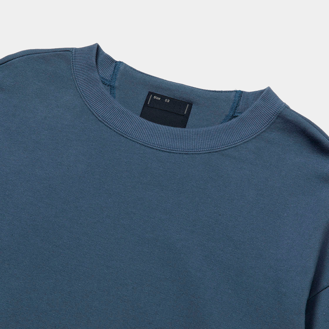 Imitation Suede Sweatshirt / Blue Grey