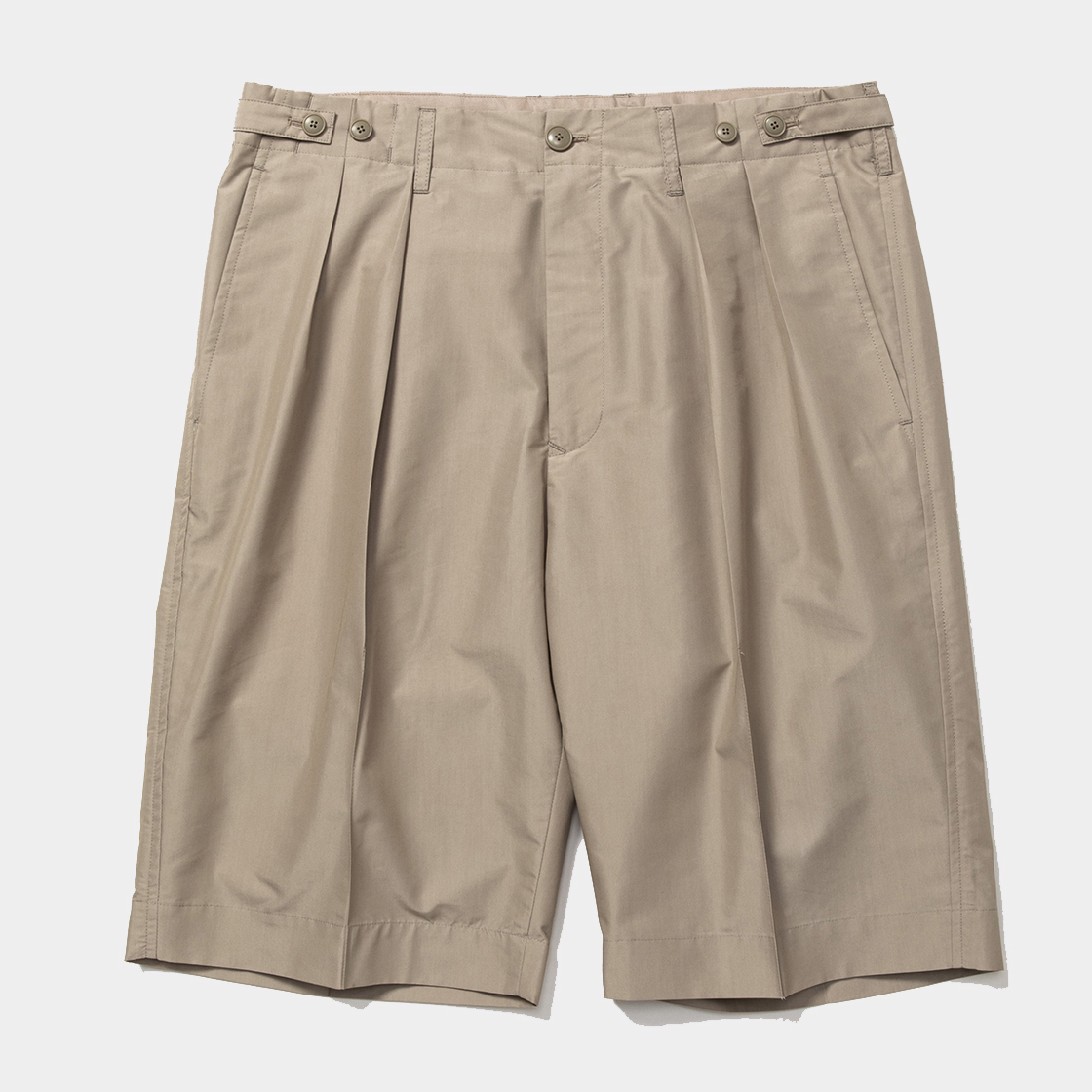 Two Tuck Wide Shorts / Taupe