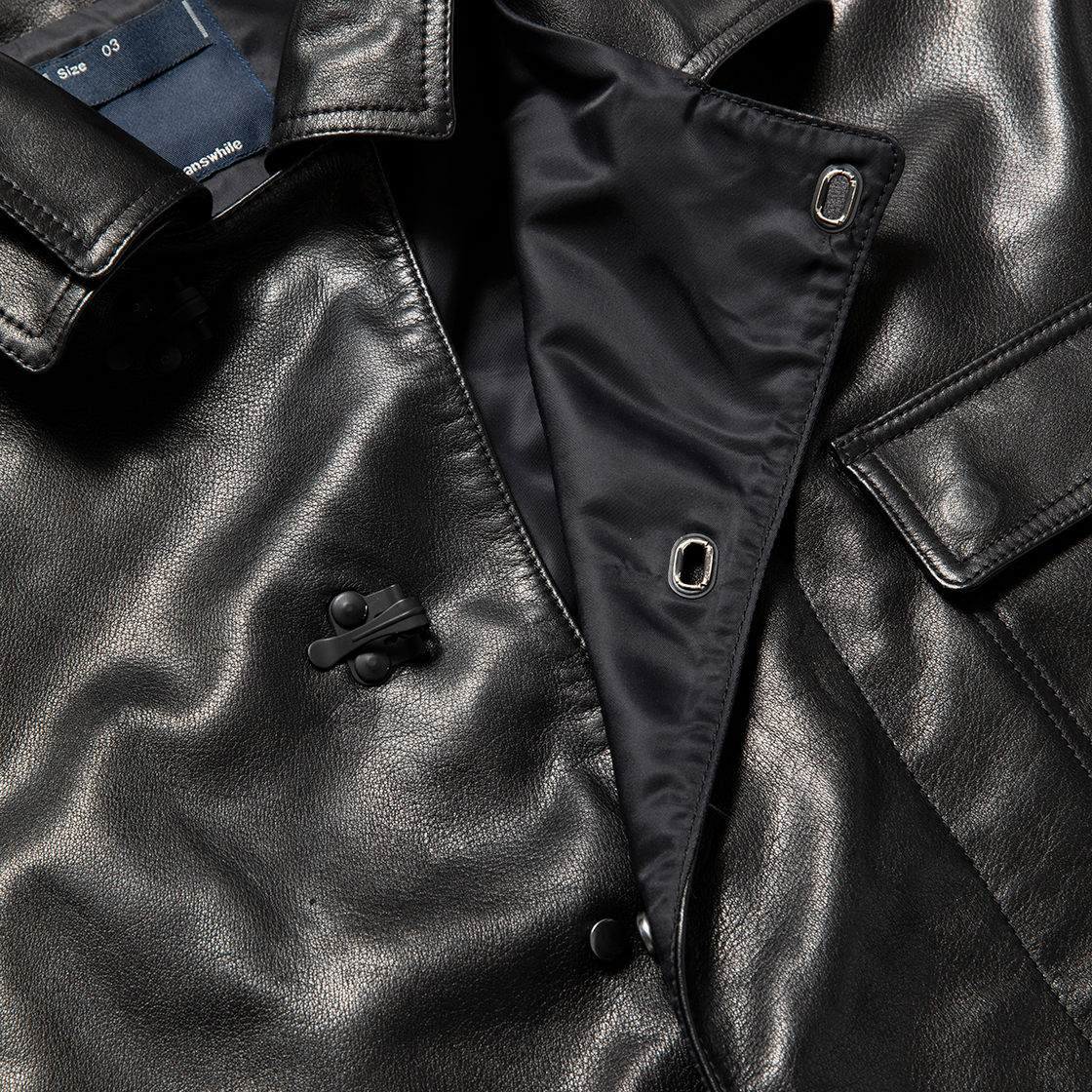 Double Collar Leather JKT / Lamp Black