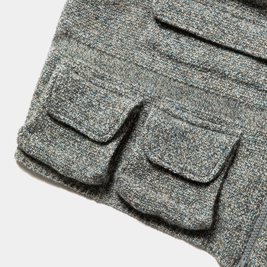 Knit Luggage Vest / Blue Grey