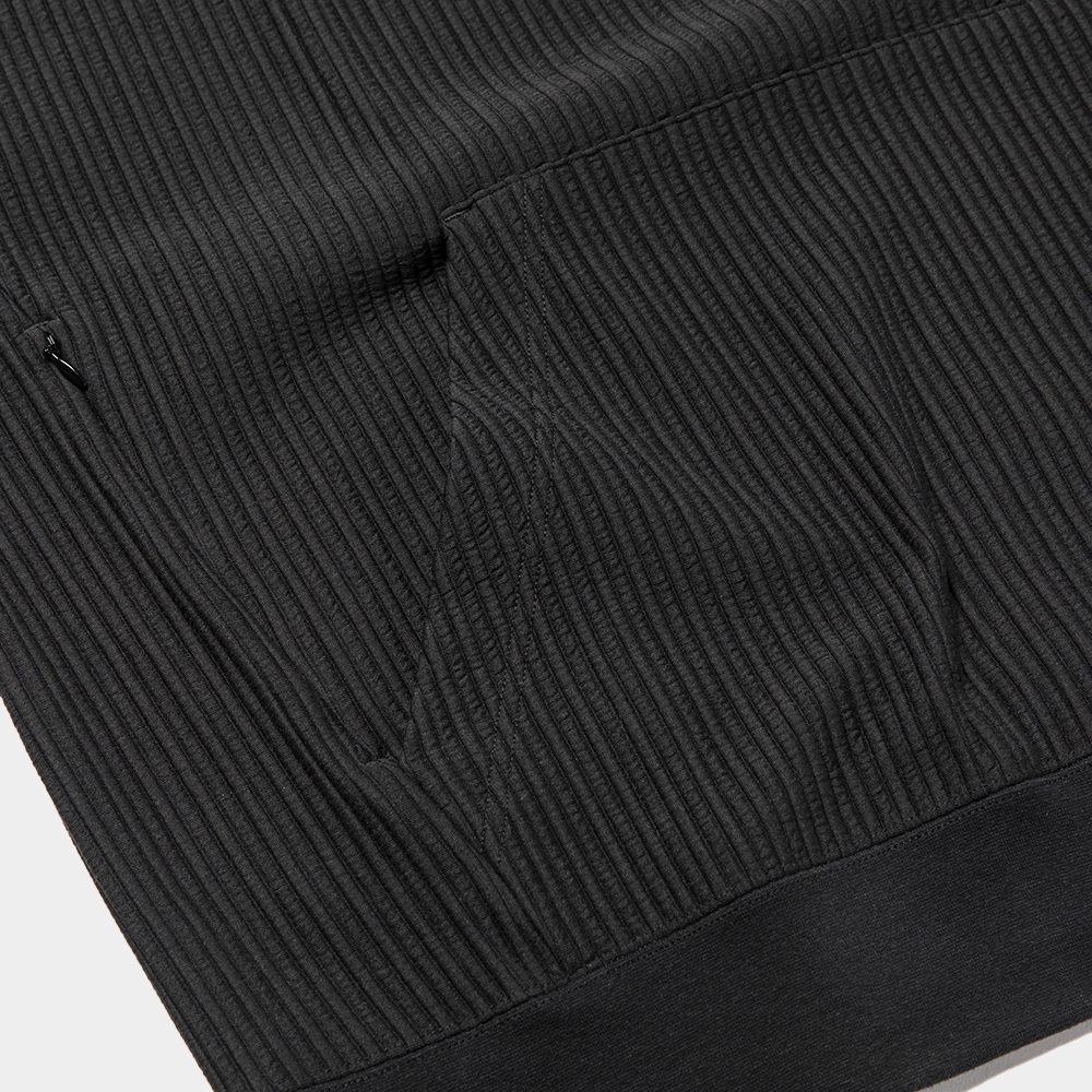 Uneven Fabric Detachable Hoodie/Lamp Black