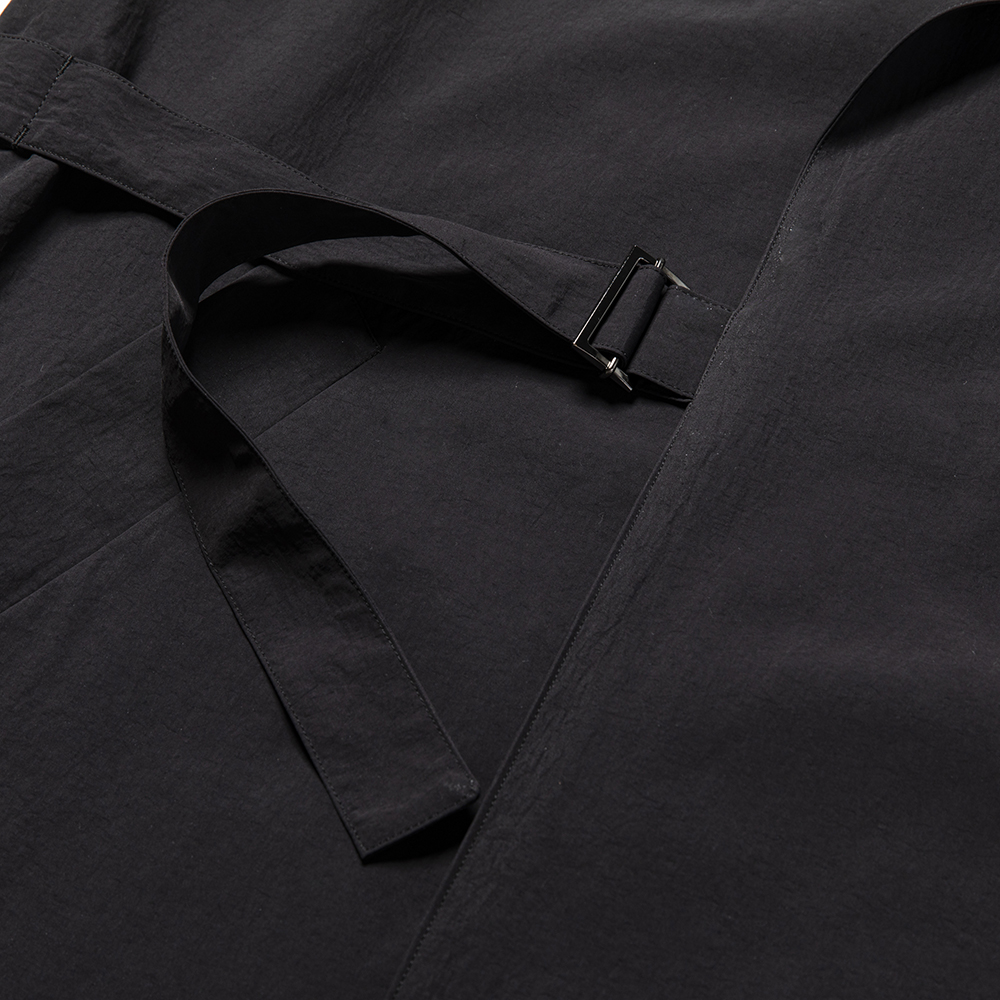 Nylon Wrap Over Coat/Off Black