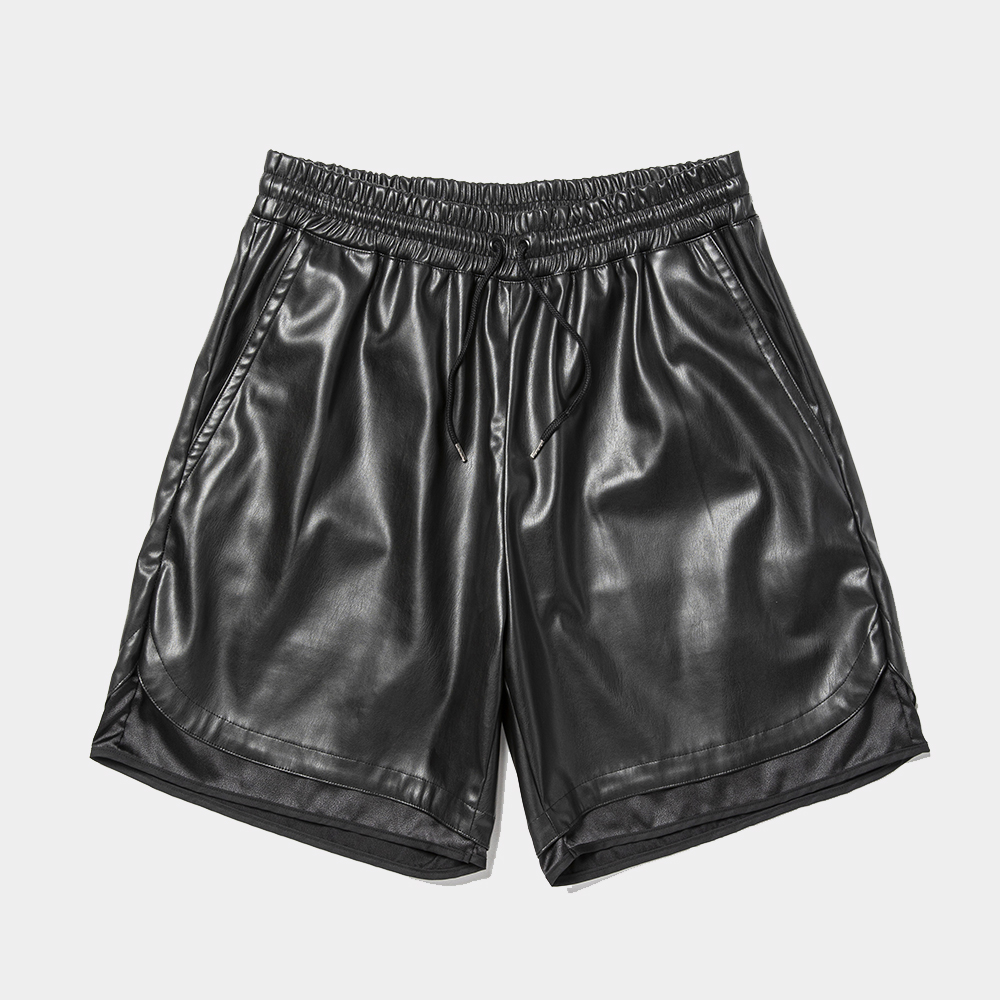 Imitation Leather Shorts/Lamp Black