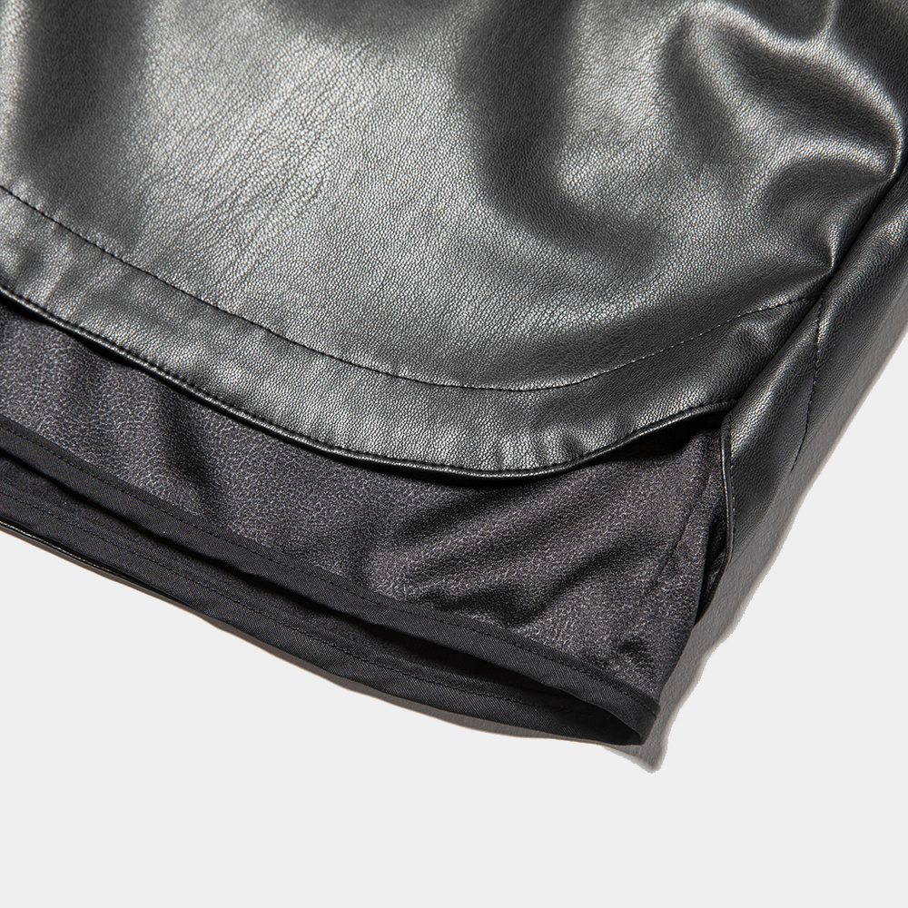 Imitation Leather Shorts/Lamp Black