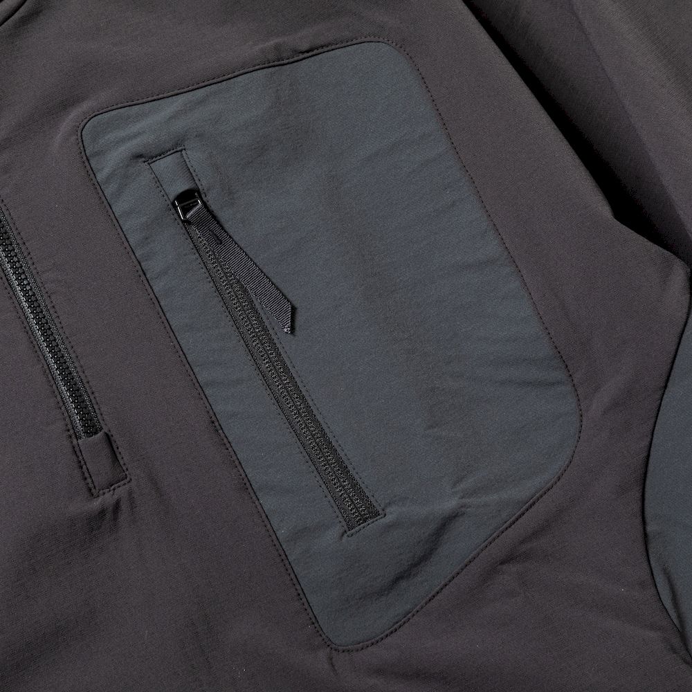 Fleece Half Zip L/S Tee/Charcoal