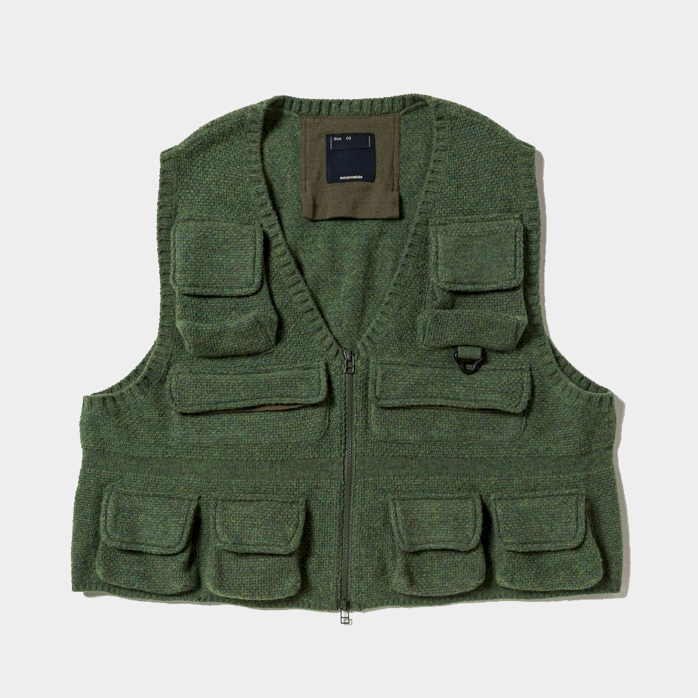 Knit Luggage Vest/Foliage Green