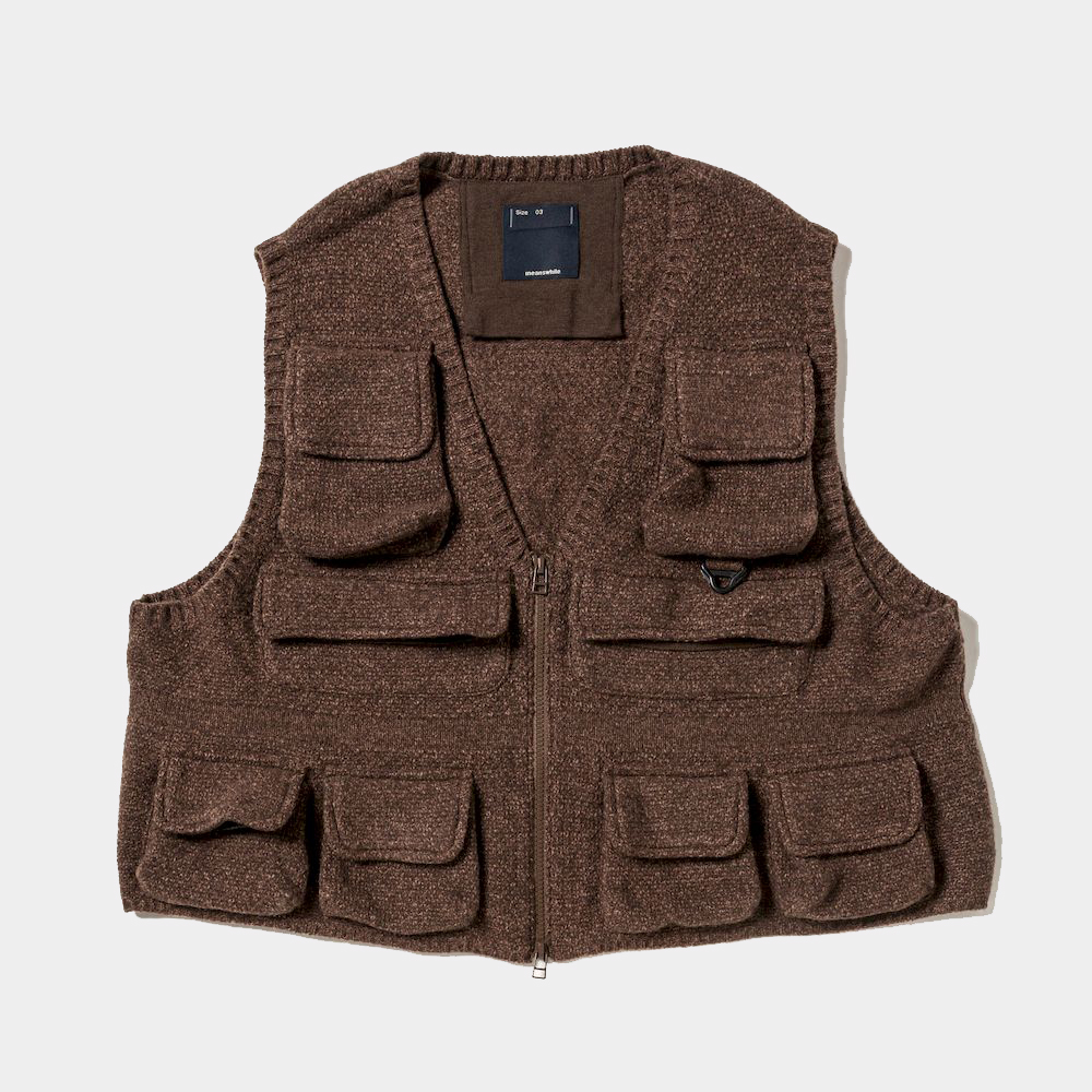 Knit Luggage Vest/Brown