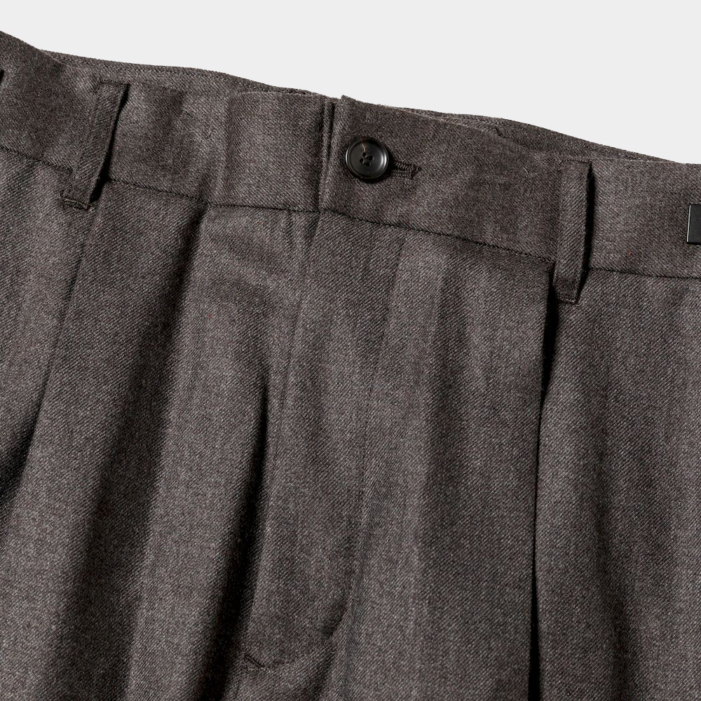 Side Zip Wool Slacks/Charcoal