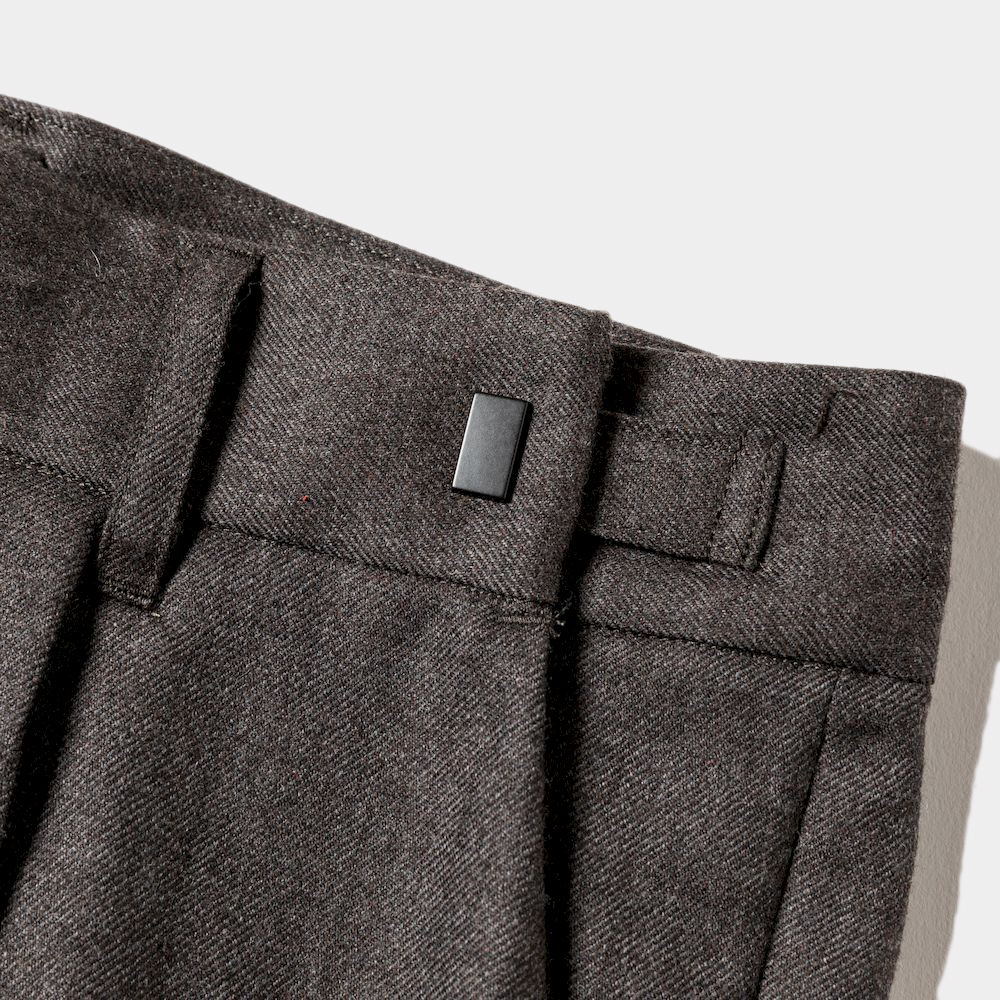 Side Zip Wool Slacks/Charcoal