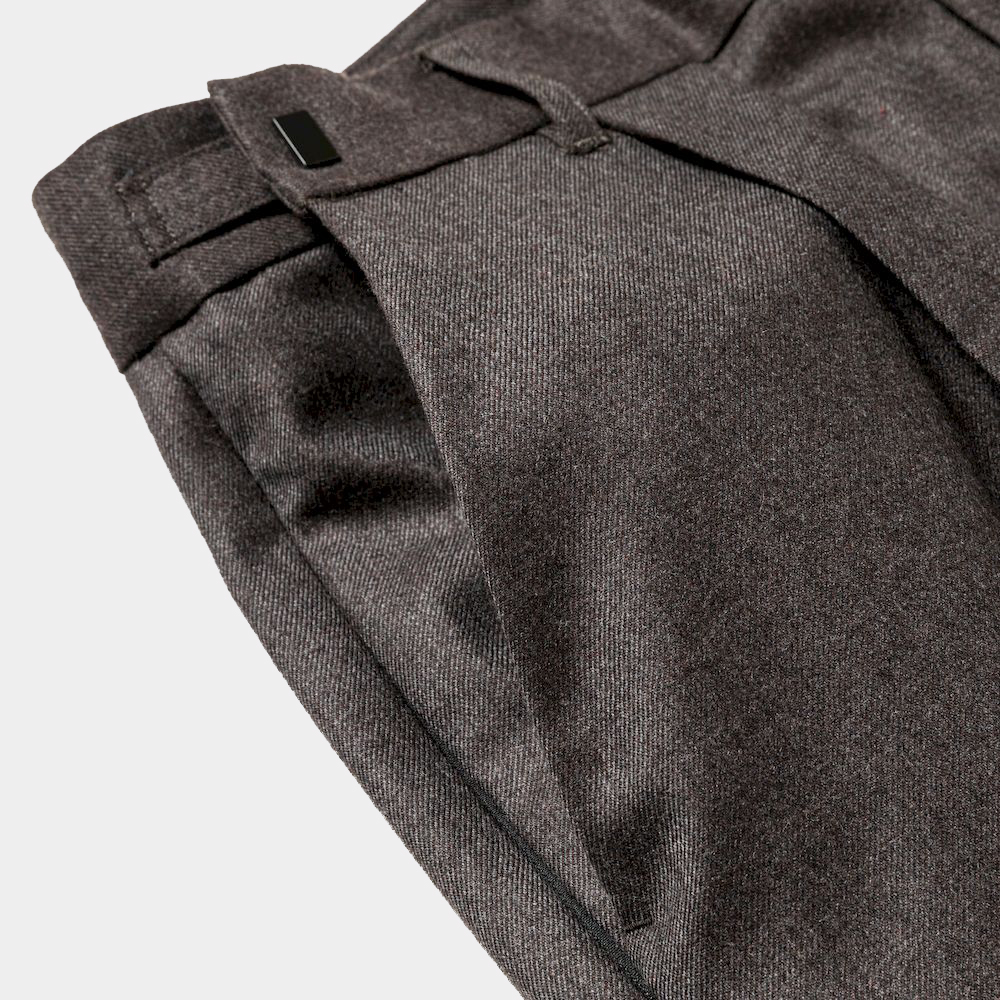 Side Zip Wool Slacks/Charcoal