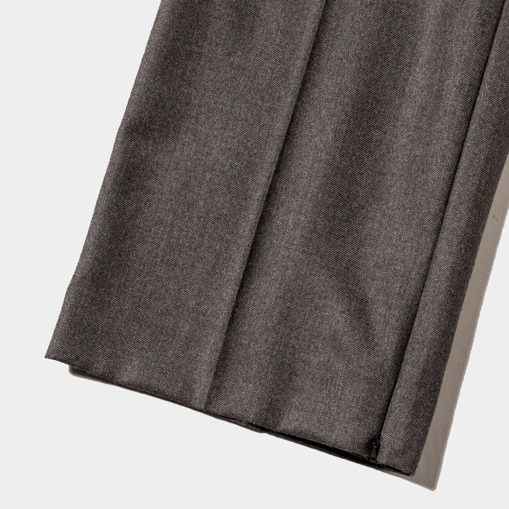 Side Zip Wool Slacks/Charcoal