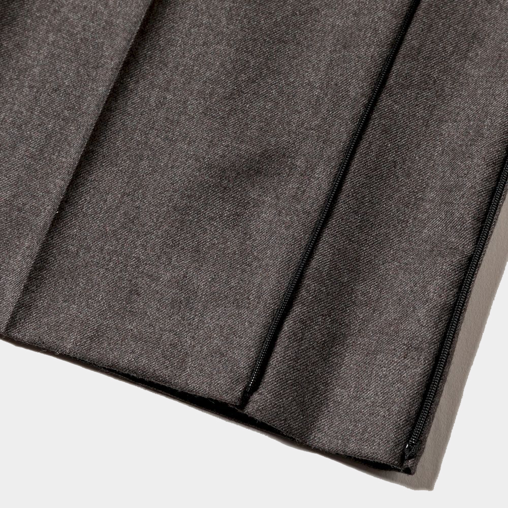 Side Zip Wool Slacks/Charcoal