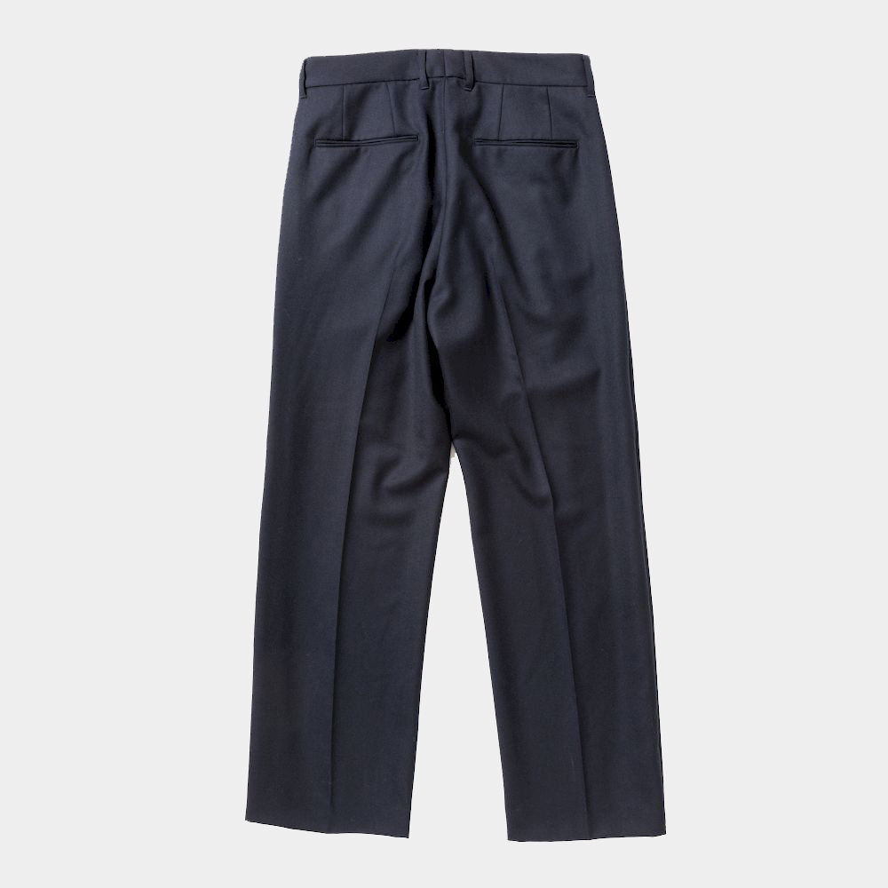 Side Zip Wool Slacks/Navy