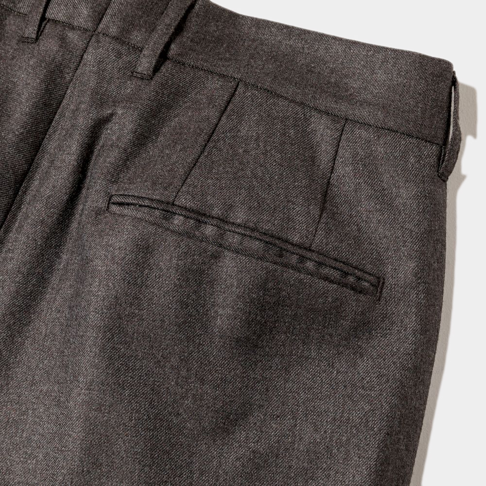 Side Zip Wool Slacks/Charcoal