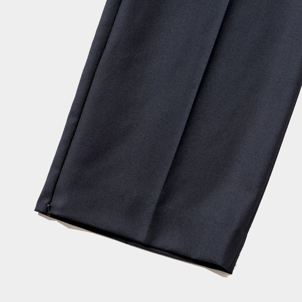 Side Zip Wool Slacks/Navy